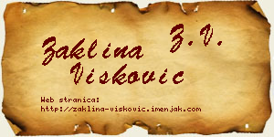 Žaklina Višković vizit kartica